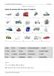 English Worksheet: means of transports