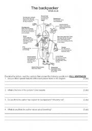 English Worksheet: The Backpacker