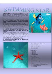 English Worksheet: Swimming Star