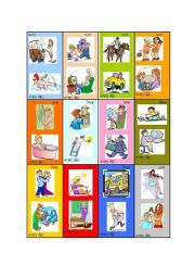 English Worksheet: Present simple vs Present continuous -cards