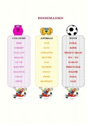 English Worksheet: bookmarks