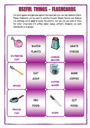 English Worksheet: Useful things - Passive - Flashcards