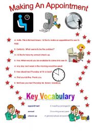 English Worksheet: DIALOGUES- Making An Appointment
