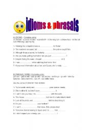 English worksheet: IDIOMS & PHRASALS