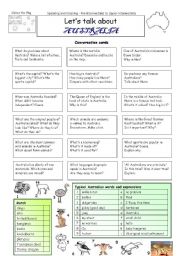 English Worksheet: Lets talk about AUSTRALIA