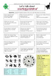 English Worksheet: Lets talk about SUPERSTITION