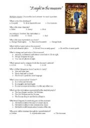 English Worksheet: A night at the museum