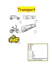 English worksheet: transportation