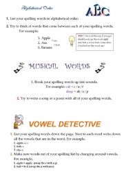 English Worksheet: Spelling activities for early finishers