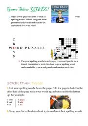 English worksheet: Spelling activities 2