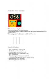 English worksheet: Tic-Tac-Toe Science Game