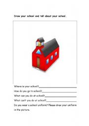 English worksheet: talk about your school