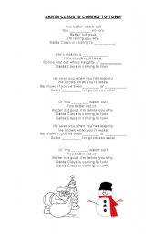 English worksheet: Santa Claus is coming to Town