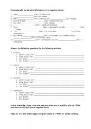 English worksheet: Present Simple worksheet