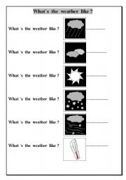 English Worksheet: whats the weather like ?