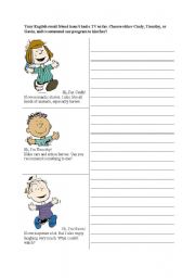 English Worksheet: Recommend a TV program via email