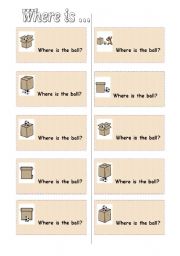 English Worksheet: Preposition Cards
