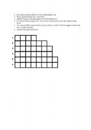 English Worksheet: Travel / Geography crossword