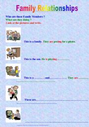 English worksheet: family 