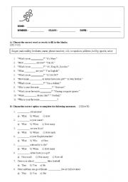 English worksheet: personal identification