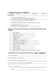 English worksheet: School