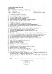 English Worksheet: Cruise Ship Knowledge