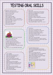 English Worksheet: TESTING ORAL SKILLS