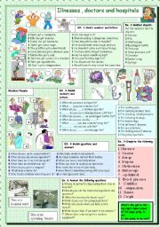 English Worksheet: Illnesses