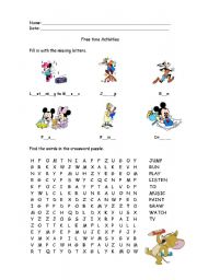 English worksheet: Free time activities