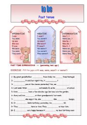 English Worksheet: To BE - Past Form
