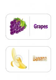 English worksheet: FRUITS FLASHCRDS SET 1 (2 PAGES)