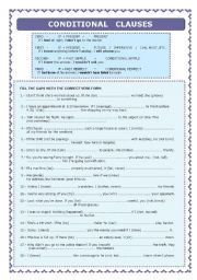 English Worksheet: Complete review on Conditional Clauses
