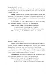 English Worksheet: describe in case of  hotel