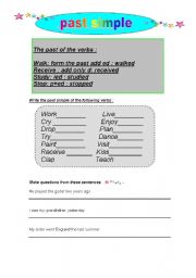 English worksheet: past simple 