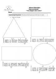 English Worksheet: Shapes and Colors 