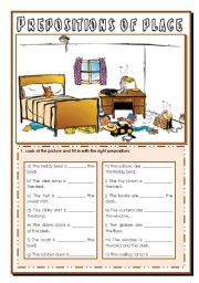 English Worksheet: Prepositions of place