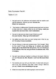 English Worksheet: Daily Expressions