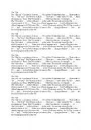 English Worksheet: USA filling in test