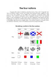 English worksheet: The four nations
