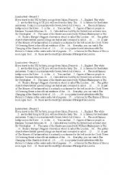 English Worksheet: London filling in test
