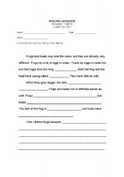 English Worksheet: cloze passage