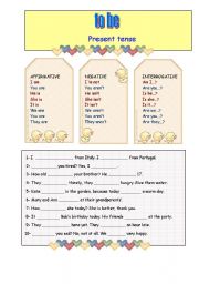 English Worksheet: BE: Present tense