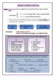 English Worksheet: ZERO CONDITIONAL_explanation and activities