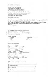 English worksheet: test 