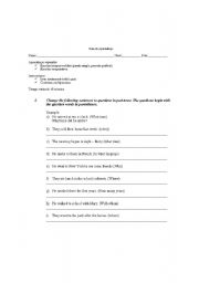 English worksheet: Simple past, present perfect