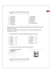 English worksheet: simple past regular verbs