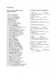 English worksheet: PRONOUNS