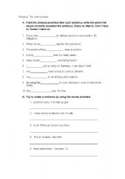 English Worksheet: Verb to have