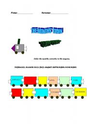 English Worksheet: The months train