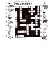 English Worksheet: ANIMALS CROSSWORD